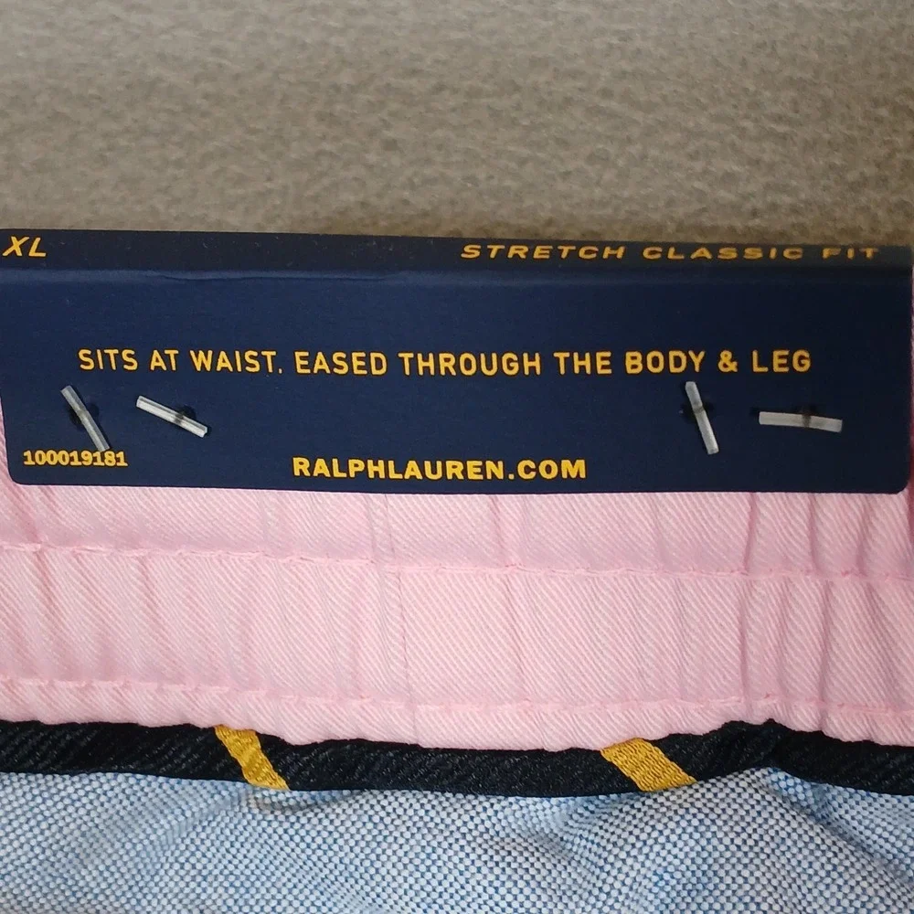 POLO RALPH LAUREN Men's Stretch Classic-Fit Polo Chino Pants Pink Size XL